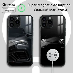 Mercedes-B-Benz-AMGs Car Phone Case For iPhone 16 15 14 13 12 11 Pro Max Plus Mini New Magsafe Mirror Wireless Magnetic Funda