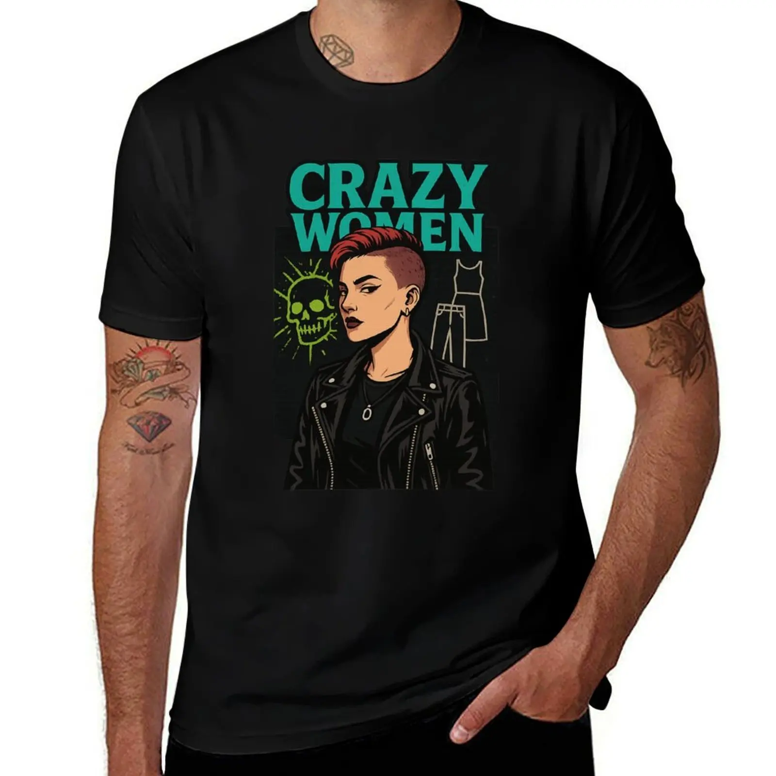 

Сумасшедшие женщины – футболка Wild & Fearless Punk Art, забавные футболки, одежда больших размеров, рубашки, футболки с рисунком, мужская одежда