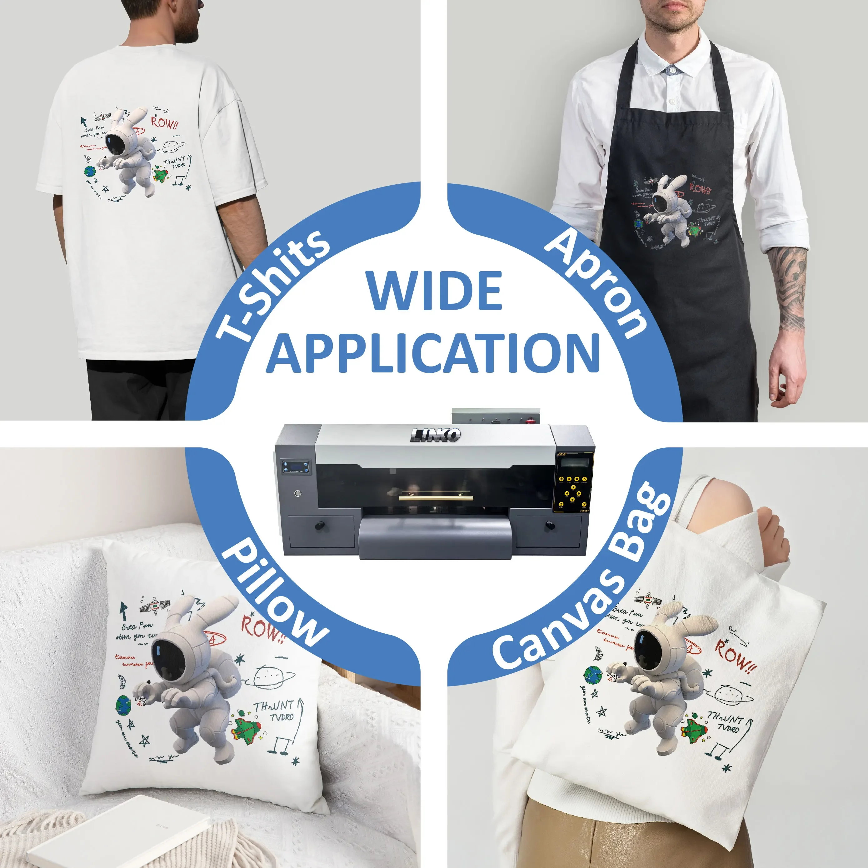 New A3 DTF Printer With Dual i1600 Head,Shaker and Dryer Automatic Digital Fabric T-Shirt Custom DTF Printer Printing Machine