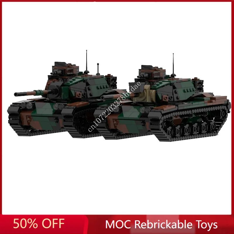 

762PCS MOC Military Weapons M60A1 and M60A3 Woodland Battle Tank Model Building Blocks Bricks DIY Assembly Toys Christmas Gifts