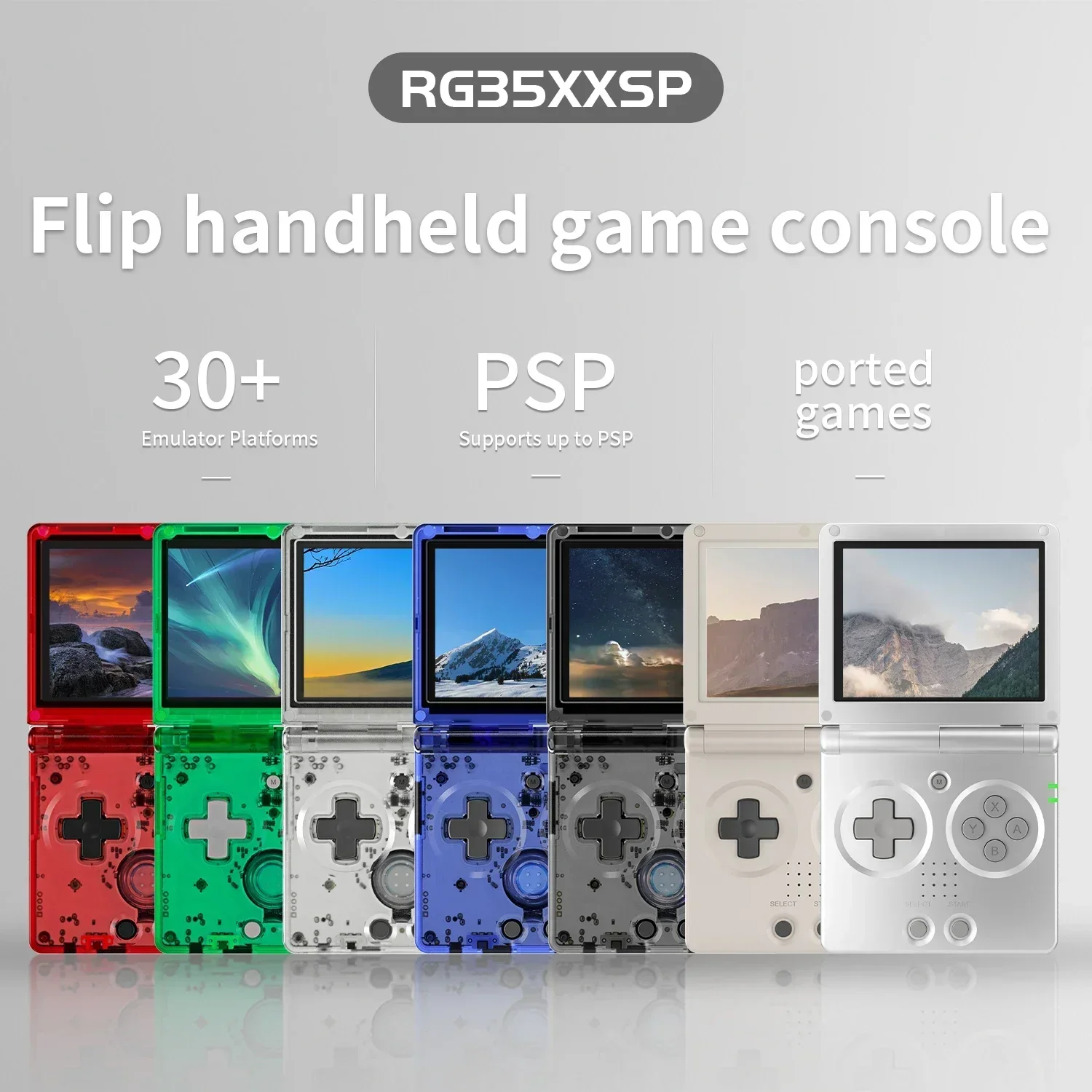 AMPOWN Anbernic RG35XXSP Folding Handheld Game Players 3.5'' IPS Linux OS Portable Video Game Console Portable Rerto Games