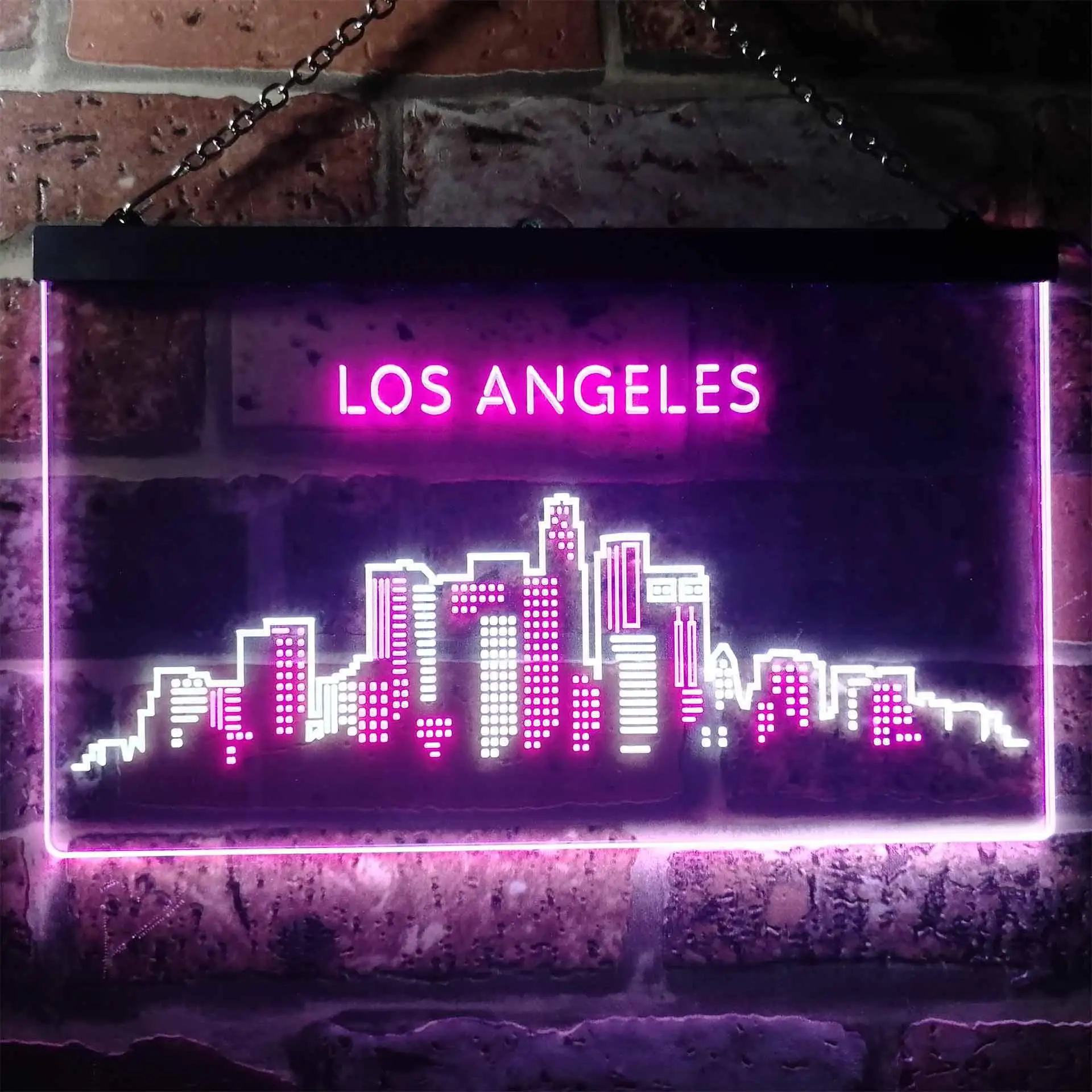 

Los Angeles City Skyline Silhouette Dual Color Led Neon Sign st6-i3280