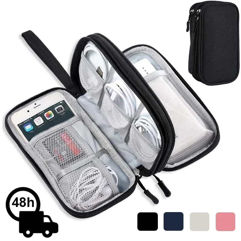 Men's Handbag Travel Portable Data Cable USB Cable Electronic Accessories and Other Multifunctional Handbags image 2