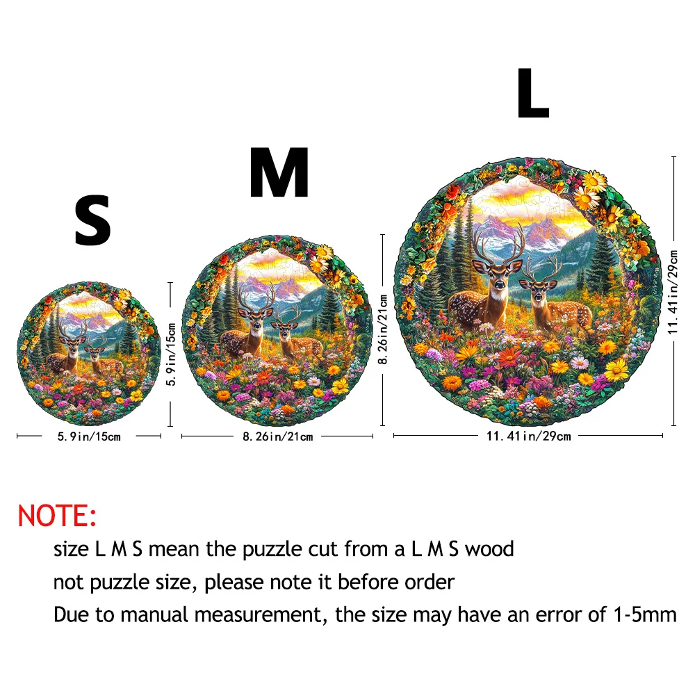 Puzzle Drewniane Jelenie - Puzzle Kosmiczne - Unikalne prezenty na przyjęcia, nieregularne puzzle drewniane w kształcie zwierząt, dekoracyjne obrazy artystyczne