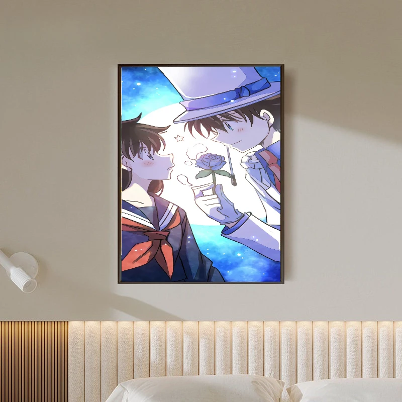 Detective Conan Anime Kaito Kid Aoko Oil Painting By Numbers Modern Wall Decor for Living Room Bedroom Gift Unframed