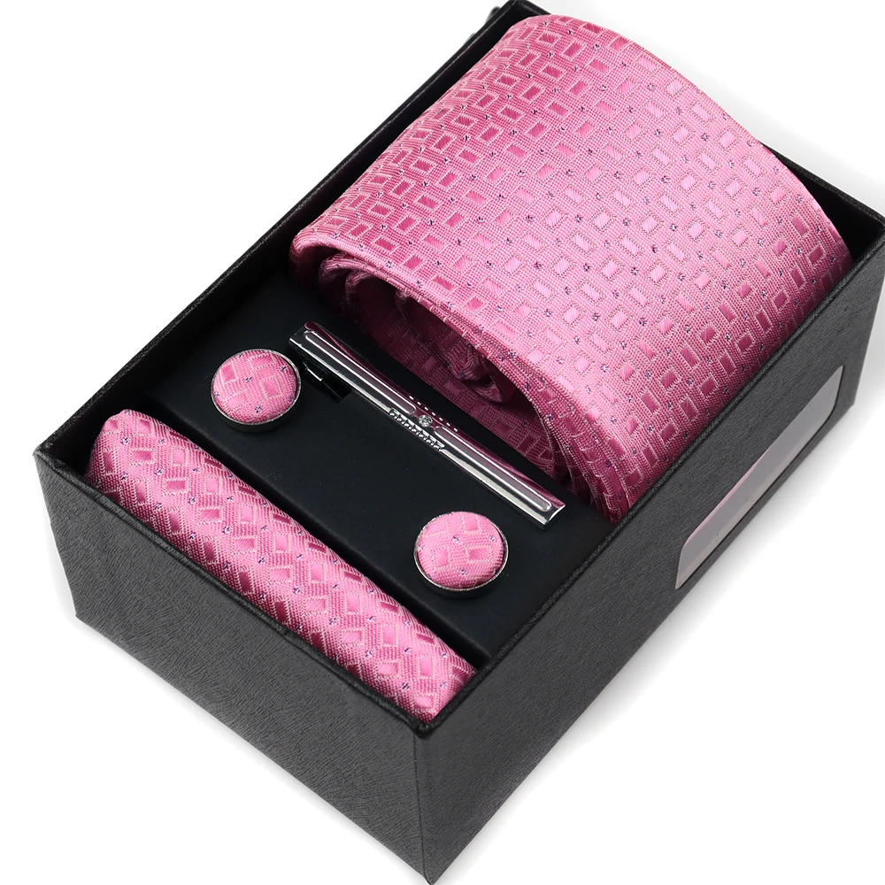 Pocket Square Cufflinks Set Tie Set Box for Men, Gift Box