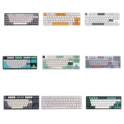 1 Set Honey And Milk Theme Key Caps PBT Dye Subbed Bee Japanese Minimalist White Keycaps XDA Profile Keycap For 61 64 68 84 104