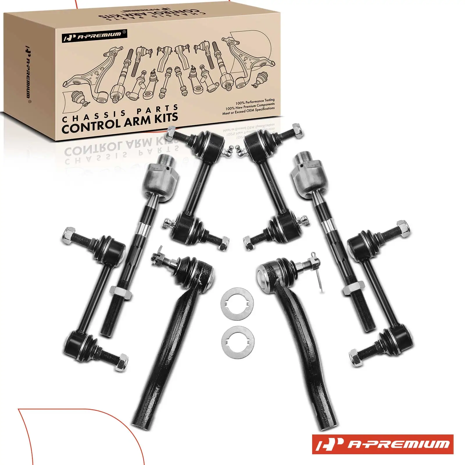 A-Premium 8x Front Stabilizer Bar Link & Tie Rod End for Ford Edge 2007-2010 Lincoln MKX 2007-2010