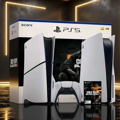 Sony PS5 Slim 1TB Disc Console with DualSense Controller, Call of Duty Black Ops 6 Bundle
