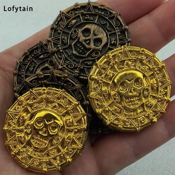 Lofytain 할로윈 플라스틱 가짜 해적 동전, 어린이 생일 파티 장식, 보물 파티 용품 선물, 어린이 호의 장난감, 10 개