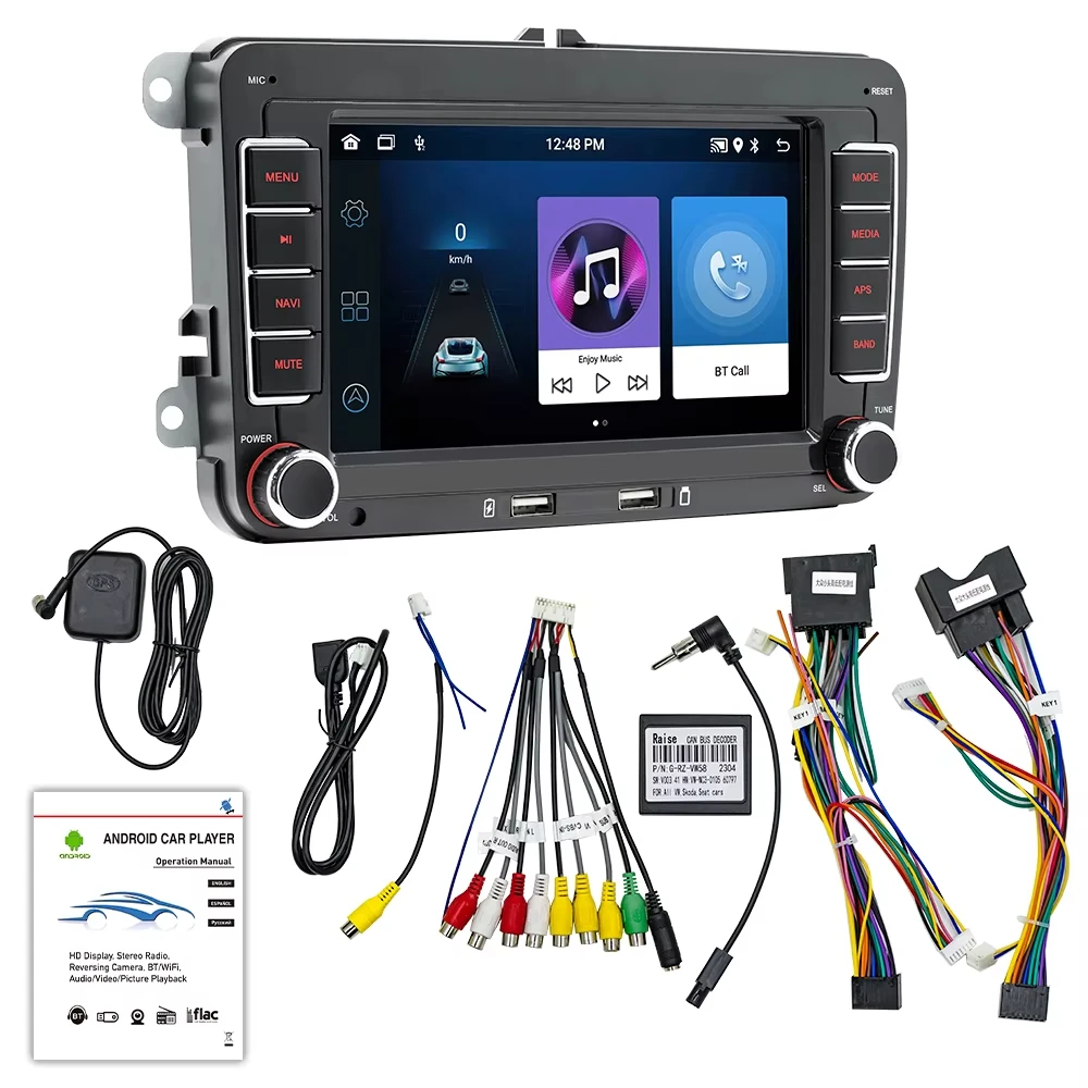 7-inch Android Screen for Volkswagen Universal AUX function Bluetooth Function Reversing Rear View Function Video Input