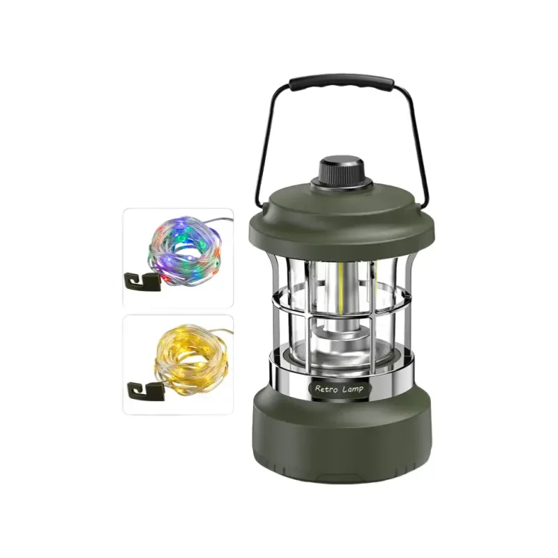 Retro Horse LED String Lights 15-Meter Electric Lantern for Garden BBQ Hiking-Camping Lamps