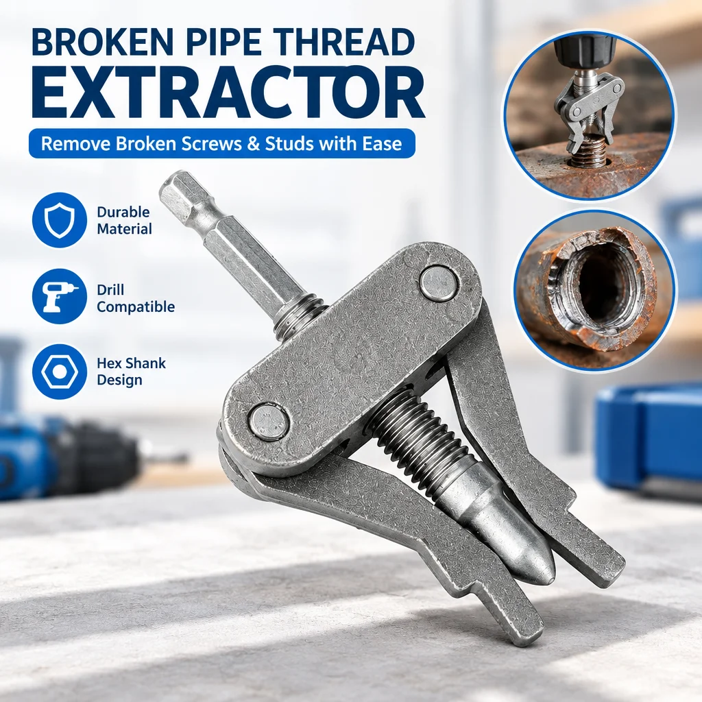 Multifunctional Water Pipe Broken Screw Extractor Hex Shank Drill Adapter 1/2 3/4 1 Inch For Rusty Deformed Pipe Thread Removal
