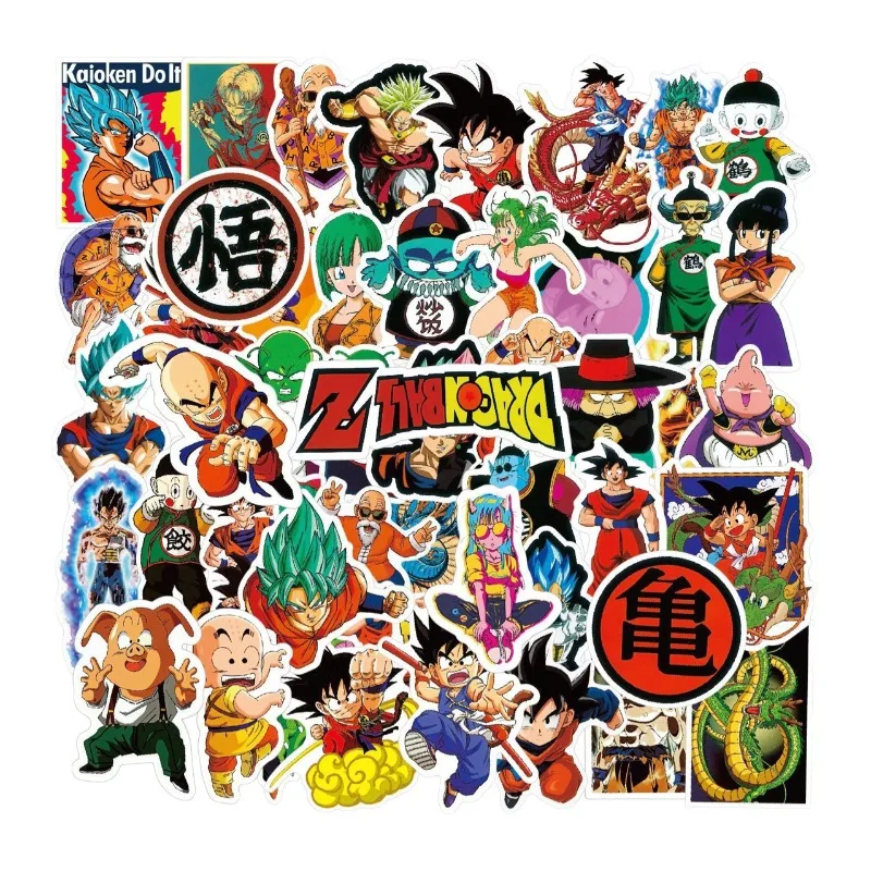 50 Pieces of Dragon Ball New Cartoon Luggage, Bicycle, Laptop, Waterproof Sticker, Skateboard, Mobile Phone, Personality