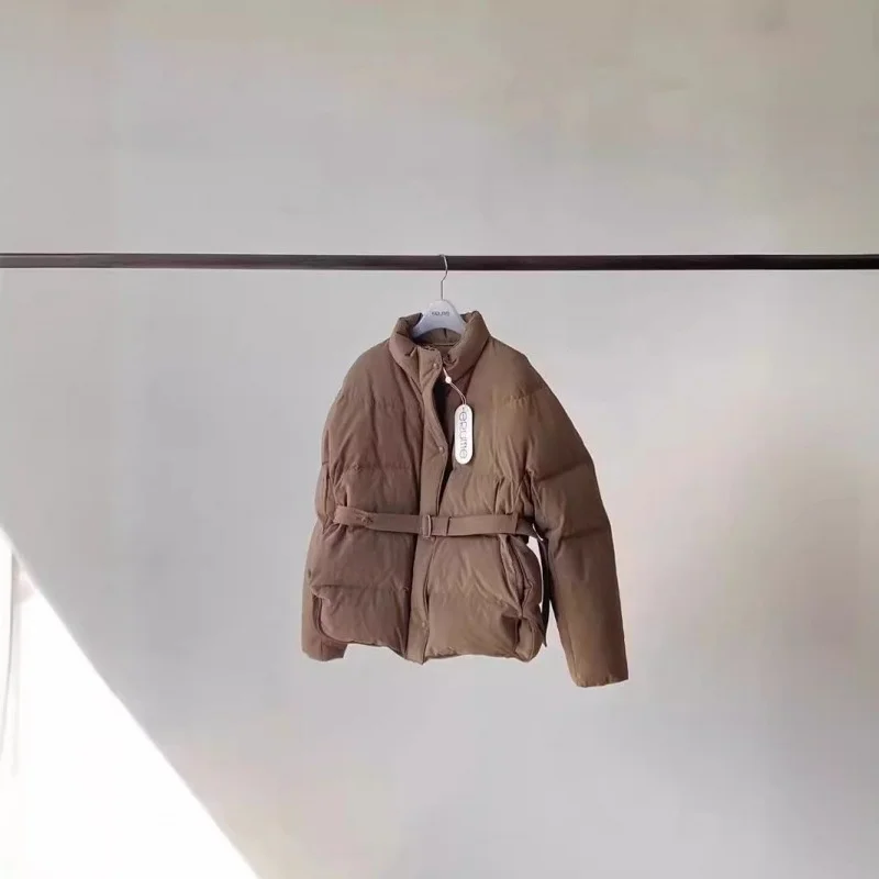 ERUME Dongda Gate 2023 معطف شتوي Thiened Goose down Jaet طويل Sve بحزام فضفاض ملابس خارجية للسيدات