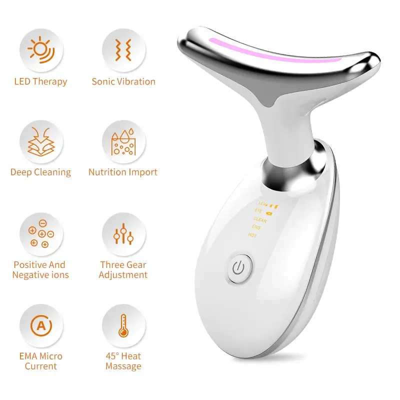 Multifunctional Neck Face Device 3 Modes EMS Microcurrent Skin Care Neck Massager Face Beauty Care