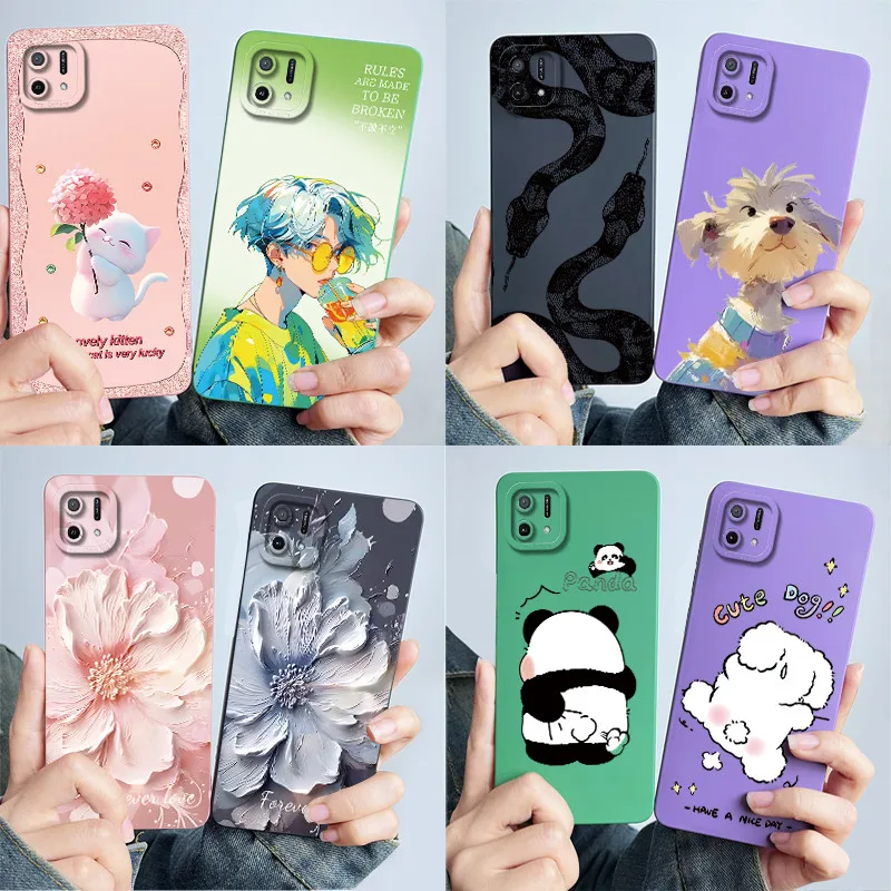 For OPPO A16K A16e Phone CPH2349 CPH2421 Case Cover Soft Silicone Sweet Painted Shell Cartoon Funda Lovely Printed Casing Coque