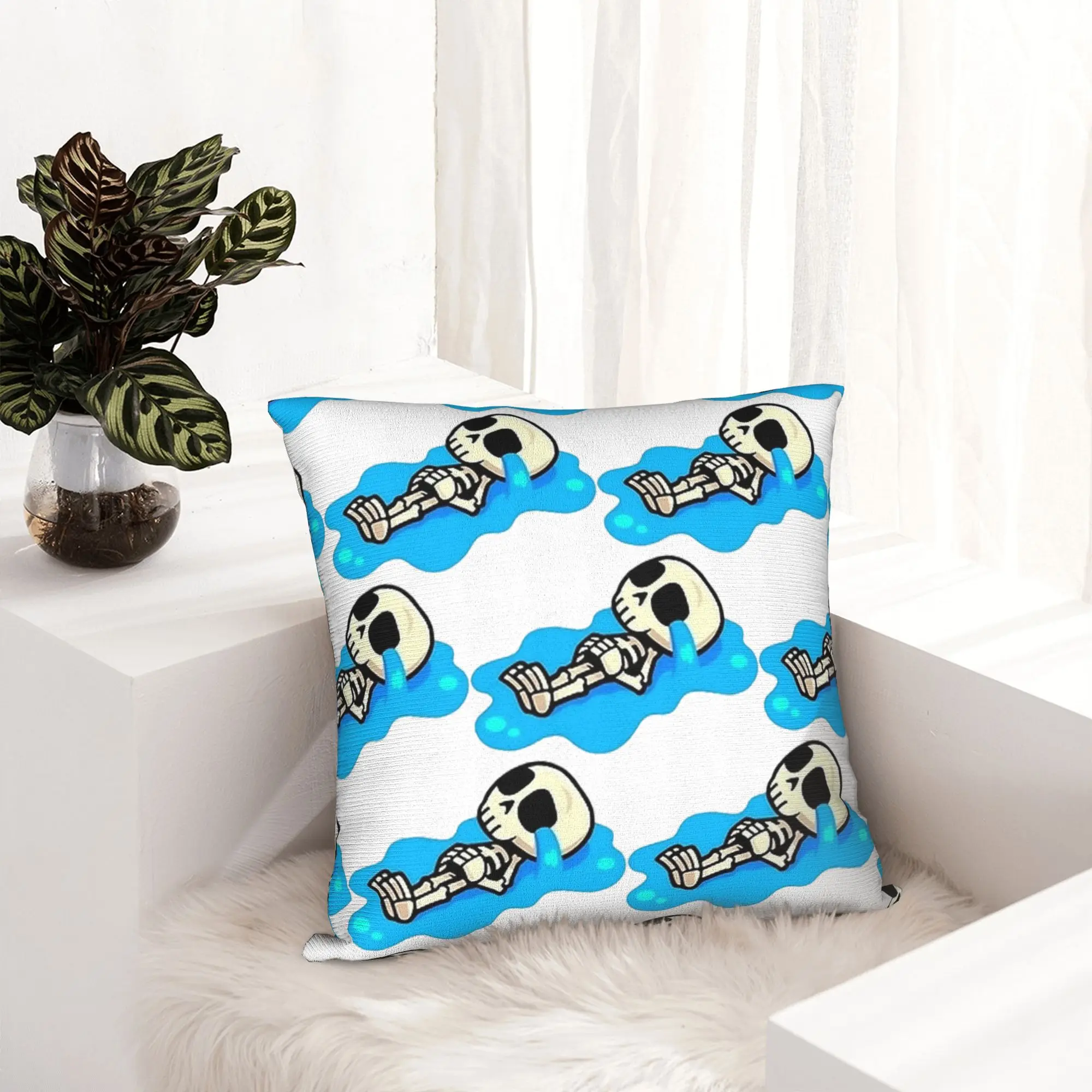 الهيكل العظمي البكاء الصدامات Royaleds المخدة لينة غطاء وسادة بوليستر ديكور رمي كيس وسادة غطاء المنزل مربع 40X40cm