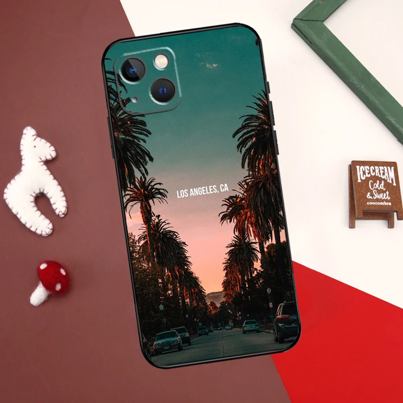 Los Angeles California Case For iPhone 16 X XR XS Max 12 13 Mini Plus 11 12 13 14 15 Pro Max Back Cover