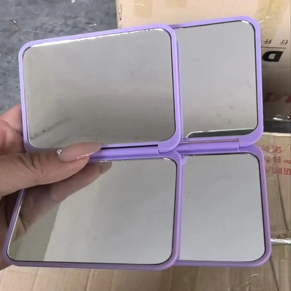 

Touch-up Mirror Mini Hand-Held Mirror Square Portable Make-Up Mirror Folding Plastic Pocket Mirror Travel