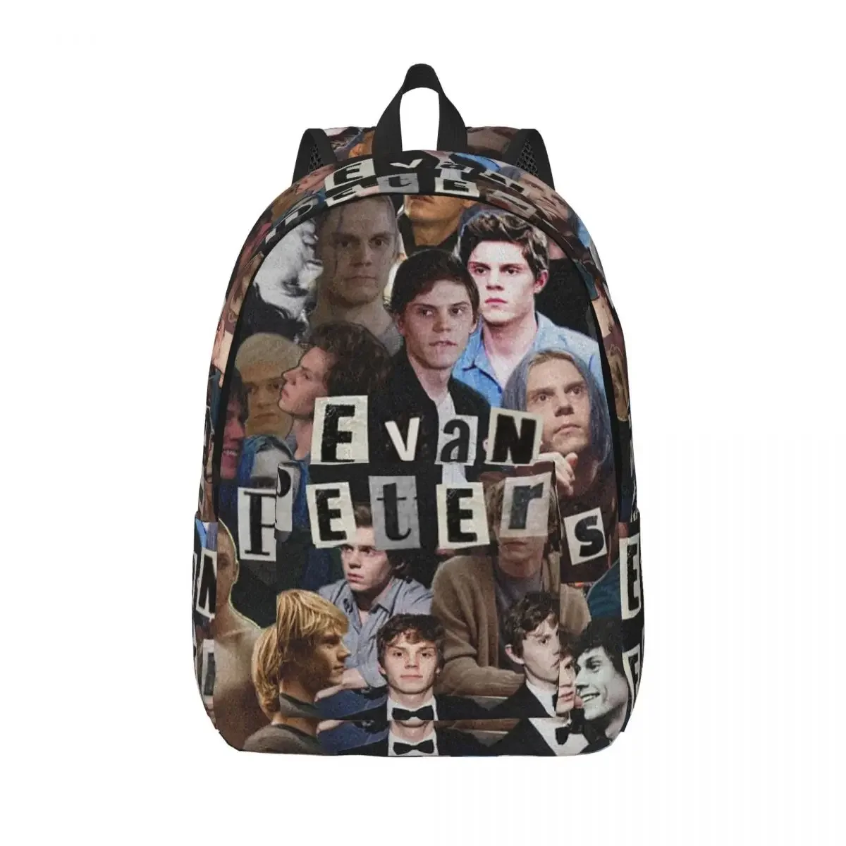 Cute Evan Peters Movie Actor Cool Backpack Durable High School Business Daypack for Men Women College Canvas Bags