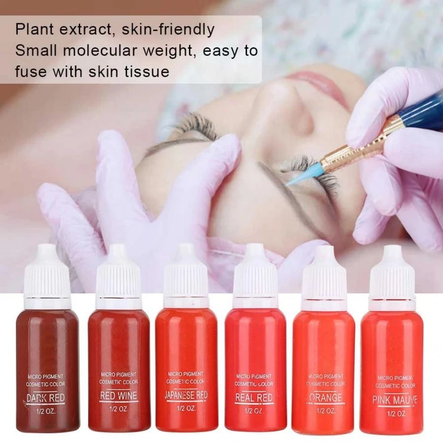 Professional Microblading Permanent Makeup Pigment Brown/red Tattoo Ink Natural Plant Eyebrow Eyeliner Lips Tattoo Pigment 1pcs