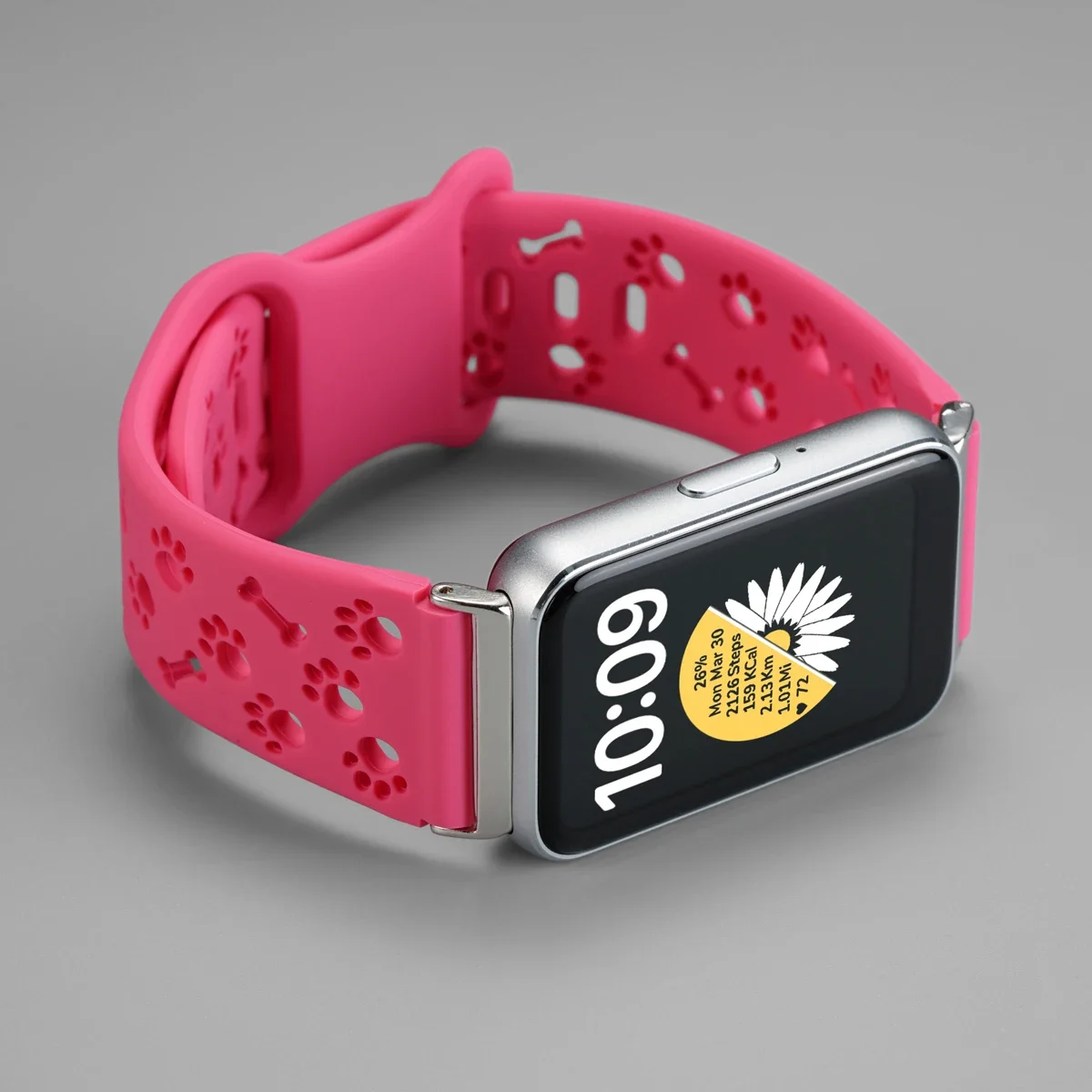 Ausgehöhltes Hundepfoten-Silikonarmband für Samsung Galaxy Fit 3 Verstellbares Sport-Armband für Galaxy Fit 3 Damen-Armband – Detail 22