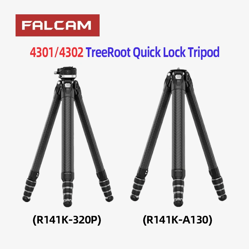 FALCAM 4301 R141K-320P/T00A4302 R141K-A130 TreeRoot Quickloc Tripod Carbon Fiber Portable Professional Photography Camera Tripod