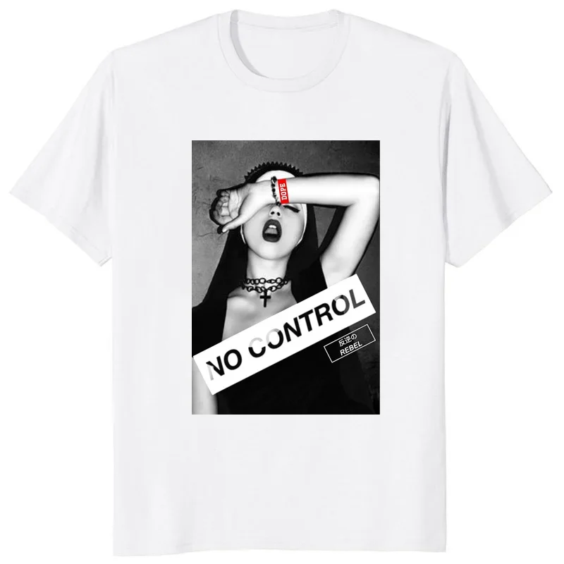 Cuello Hot sale Sexy Nun Nonne Religieuse Pin Up Church of Satan Anton Lavey  Occult Goth Gothic Tees Hentai Girls Tops