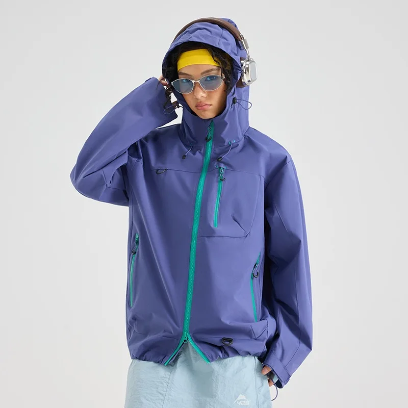 Neue Unisex Outdoor-Wanderjacken Wasserdichte Trendige Mehrfarbige Windbreaker-Mäntel Leichte Bequeme Camping-Kapuzenjacken