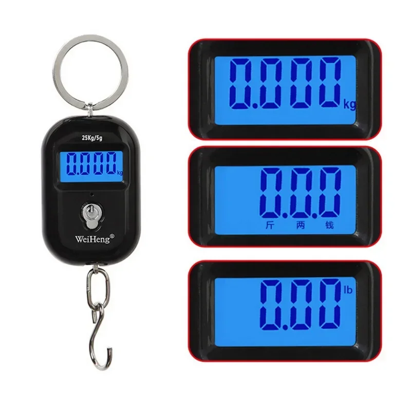 Mini báscula Digital con gancho, herramienta de peso electrónica para colgar, 25kg/5g, 40% de descuento, báscula para maleta de viaje