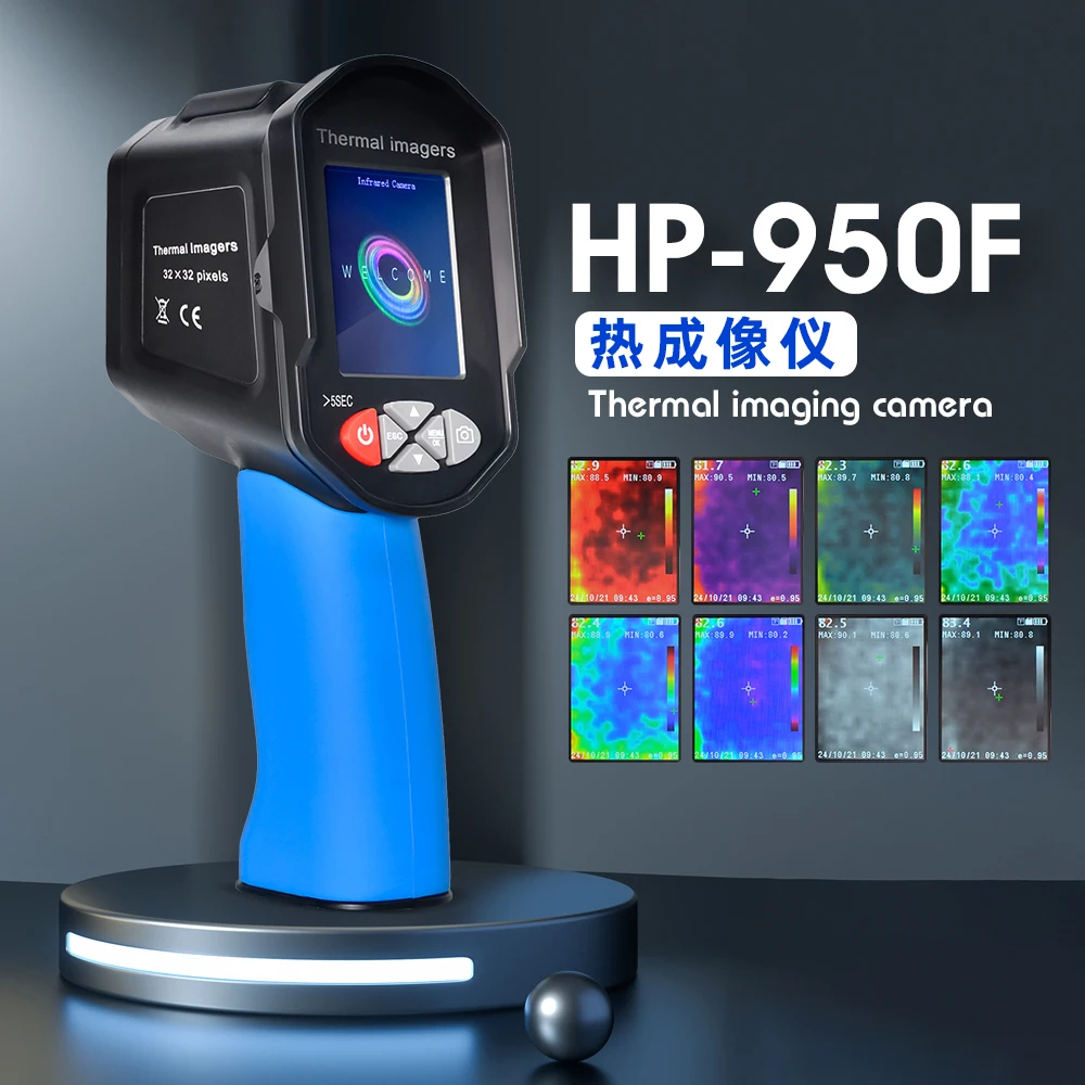 Infrared Thermal Imager 32x32 IR Resolution 300k Visible Light -40~300°C Type-C Emissivity 0.1-0.99 for Electrical Maintenance