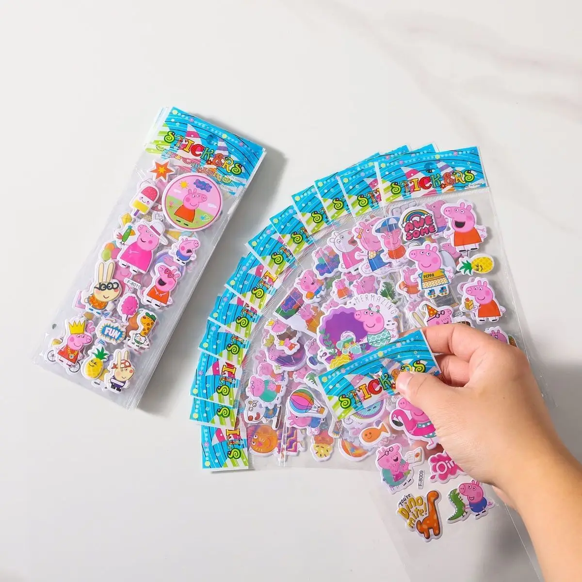 Peppa Pig stickers 3D three-dimensional stickers girls cartoon bubble stickers cute fun embossed wall stickers view 4