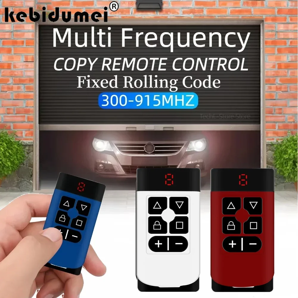 8-em-1 universal garagem controle remoto portão chave duplicador clone multi-frequência controlador de porta de garagem 8 canais 433 300-915mhz