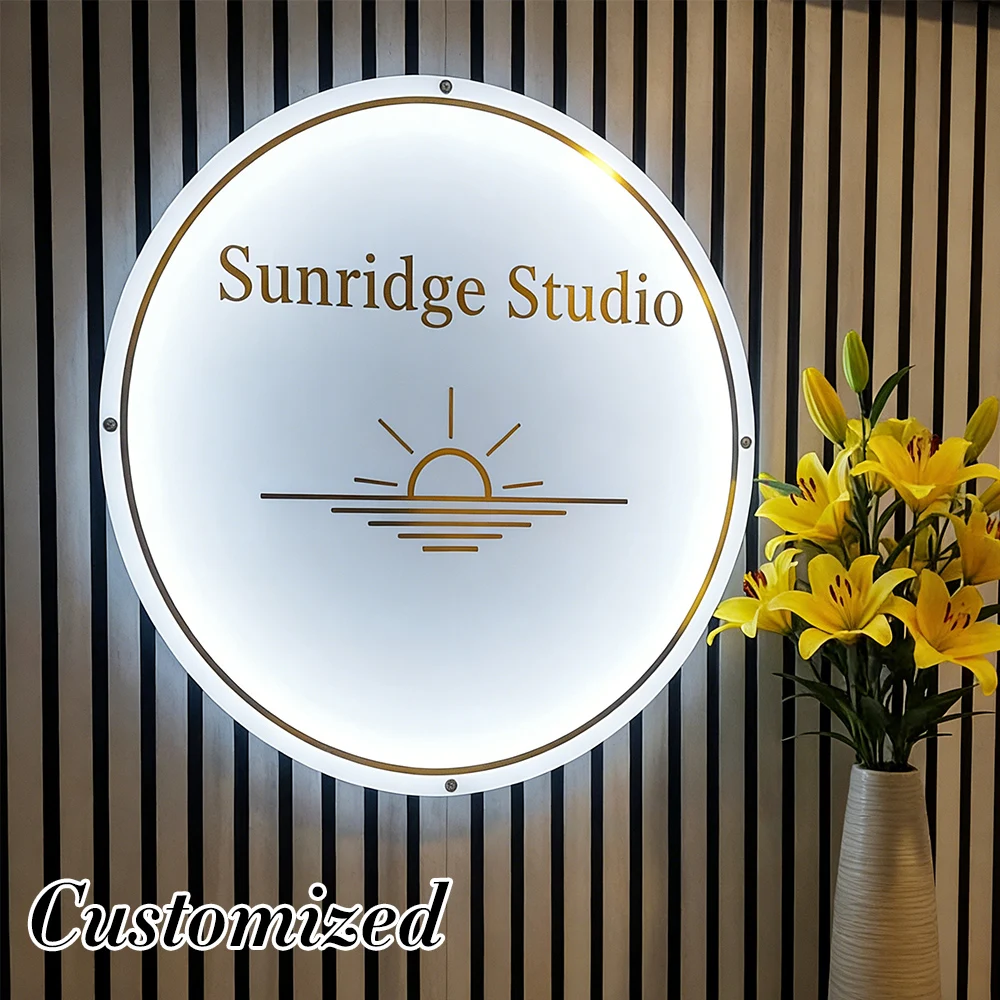 Business Sign Customized With LED Backlit Floating LED Personalized Logo Sign for Beauty Salon/Office/Spa Illuminated Wall Sign