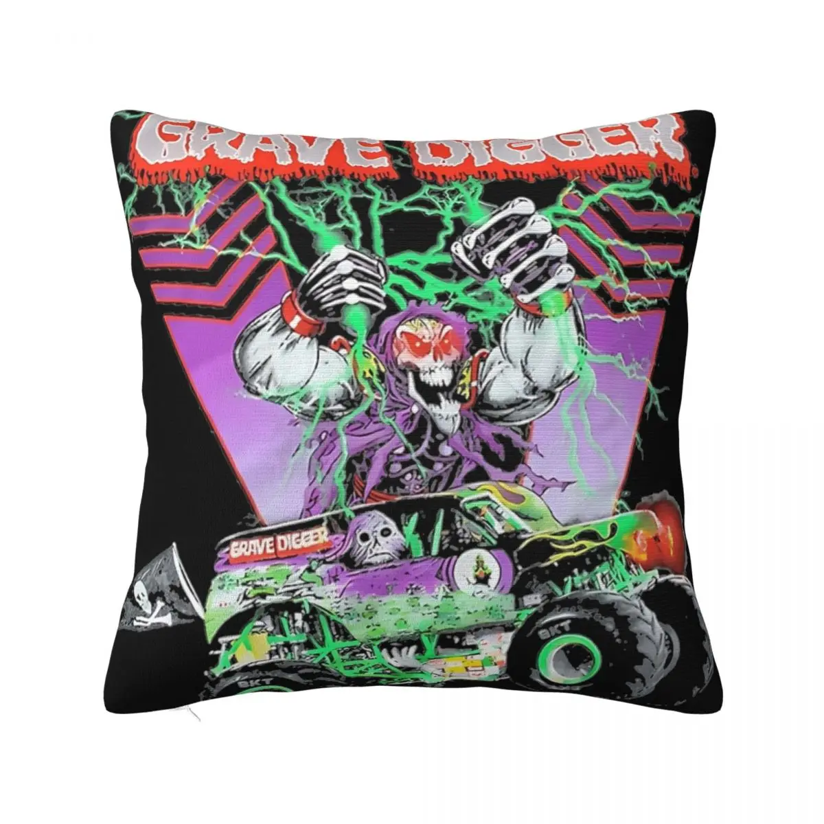 Monster Truck Grave Digger Vintage Hypebeast Pillowcase Fabric Cushion Cover Gift Throw Pillow Case Cover Chair Square 45X45cm