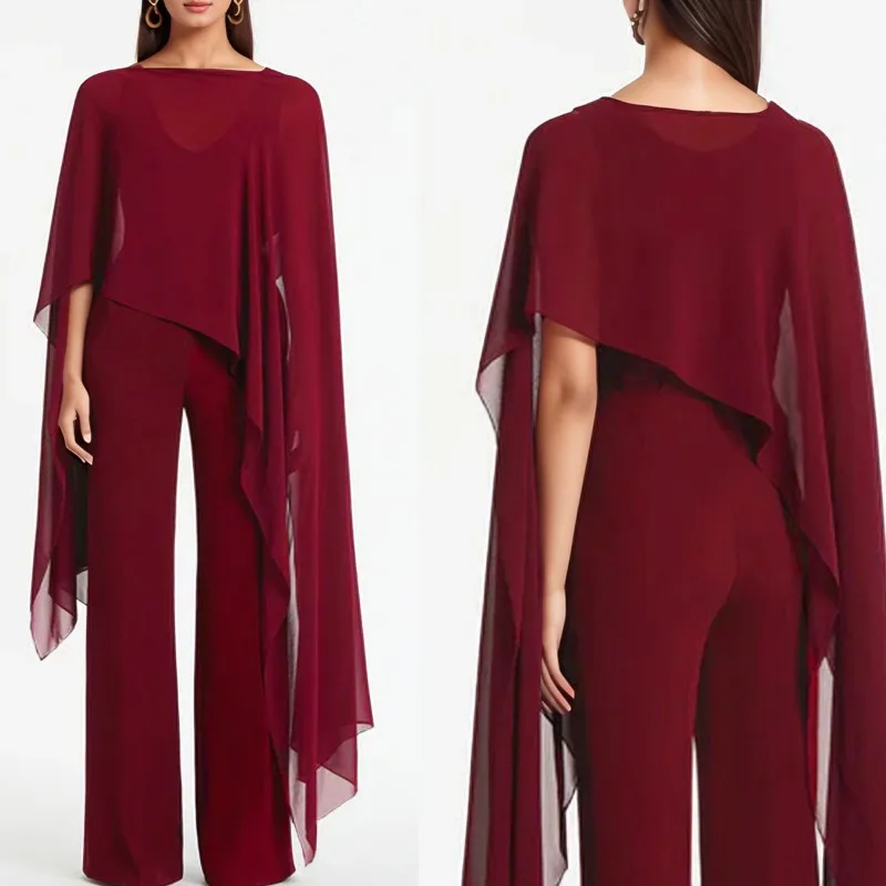 

Blouse Trousers Suit Women Chiffon Shawl Lightweight Cape Comfortable Minimalist Casual Niche Versatile Distinctive Fashionable