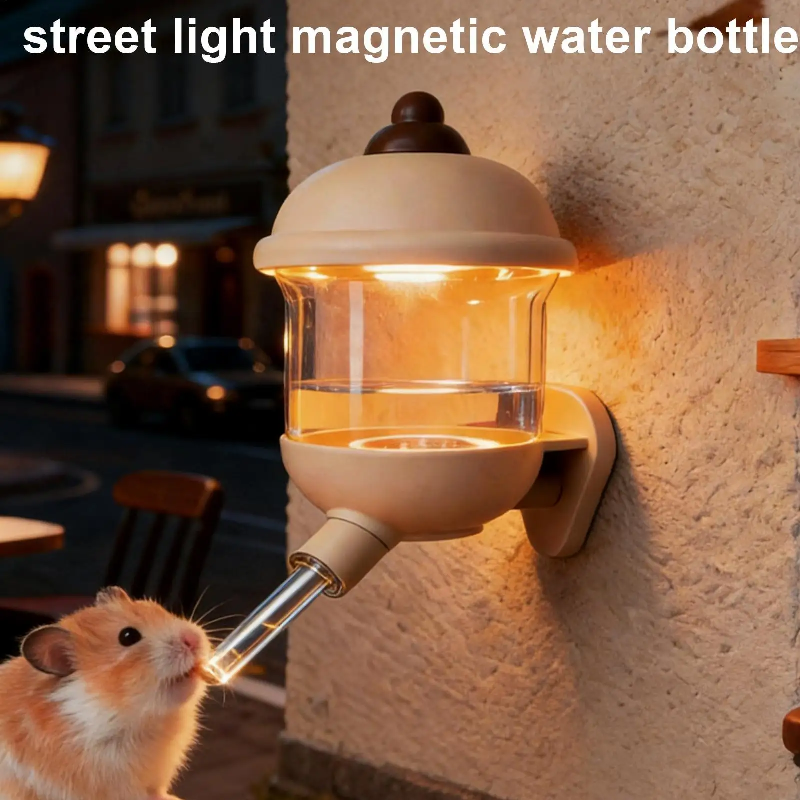 

Hamster Water Bottle 170ml Magnetic No Drip Dispenser Cage Water Bottle With Remote Control Night Light For Hamster Rabbits