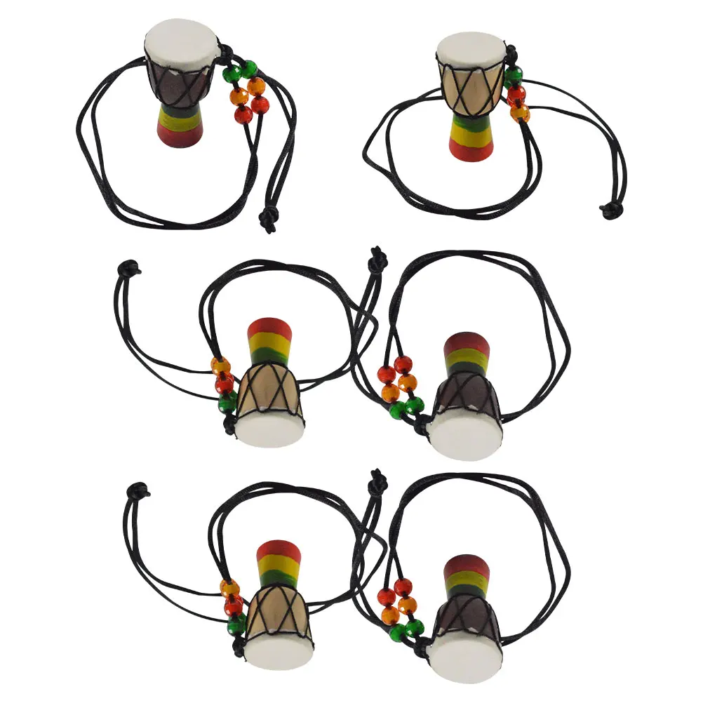 

6 Pcs Mini African Drum Necklace Jewelry Music Accessories for Women Djembe Pendant Necklaces Charm