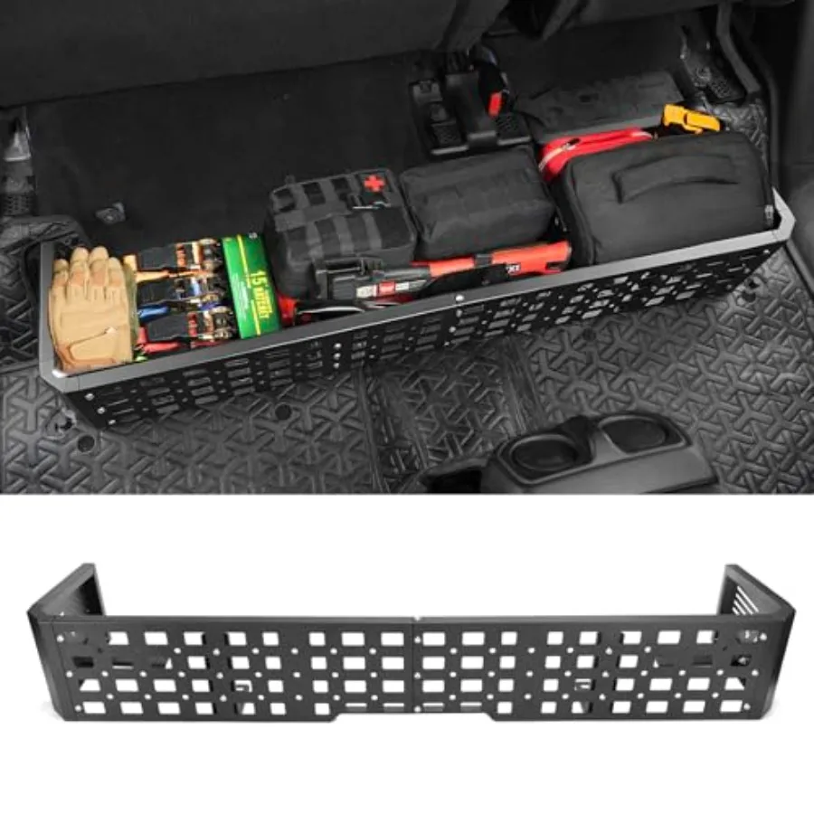 

Under Seat Storage for 2020-2026 Jeep Gladiator JT: Durable Black ABS Plastic Rear Tray Organizer with Secure Hidden Compartmen