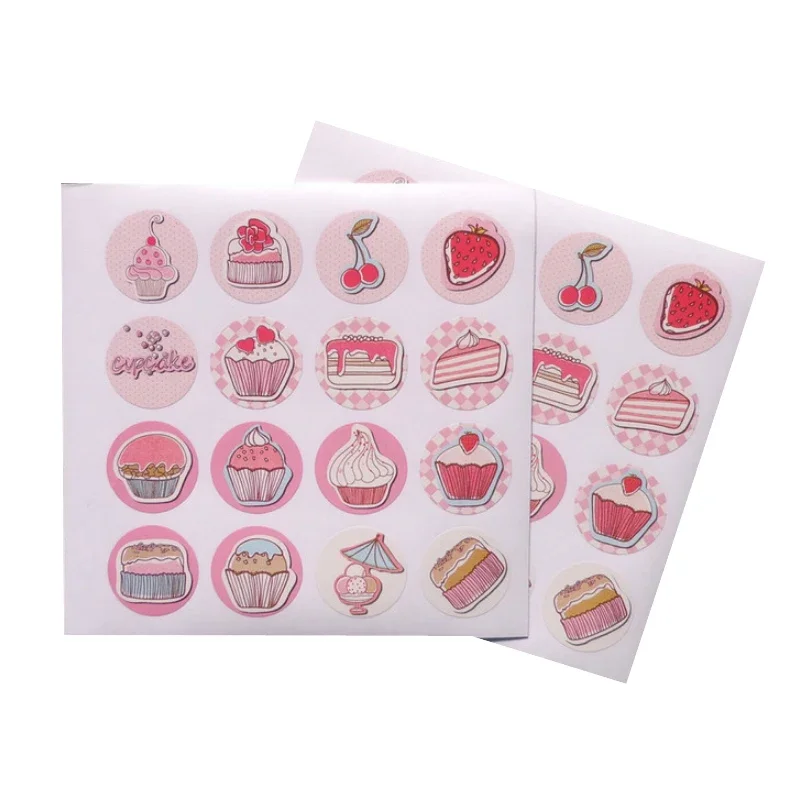 

160pcs/pack Pink Cupcake Box Sealing Stickers Decorative Gift Label Sticker Wedding Gift Sealing Sticker Event Party Supplies