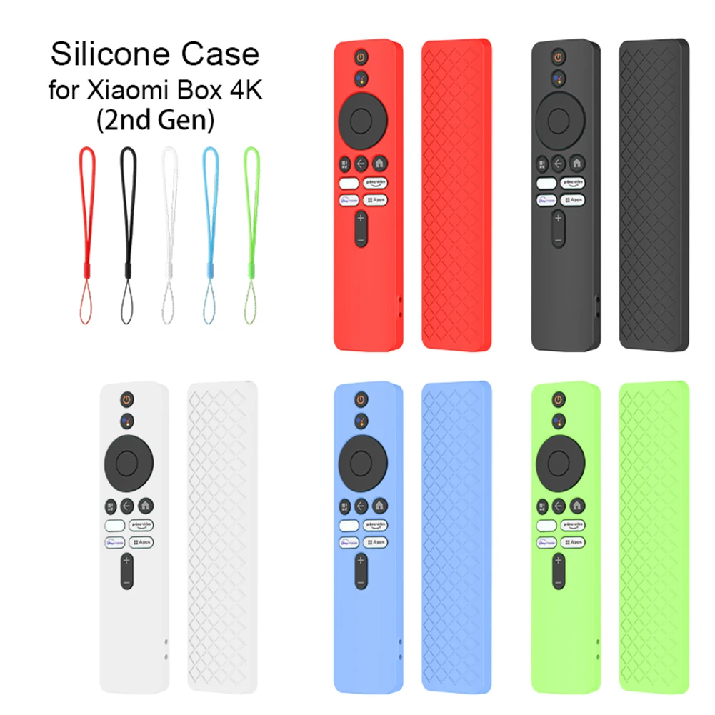 Remote Control Cover Protector Silicone Remote Control Covers with Lanyard Shockproof Accessories for Xiaomi 4K TV MiBoX 2nd Gen