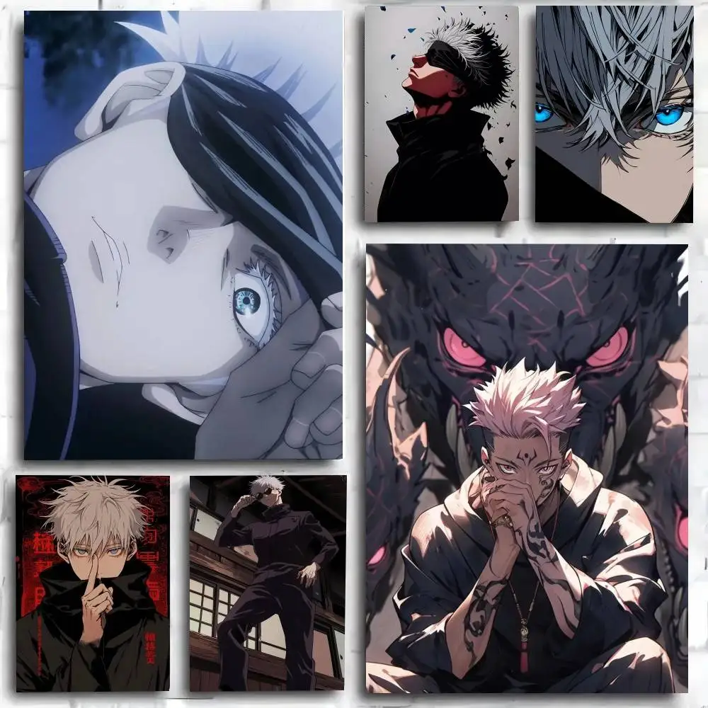1PC Anime Jujutsu Kaisen Character Gojo Satoru poster Self-adhesive Art Waterproof Paper Sticker Coffee HouseWall Decor