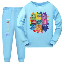 Inside Out 2 Clothes Children Pijama Set Baby Girls Long Sleeve Pajama Sets Toddler Boys Nightwear Kids Cute JOY SADNESS Pyjamas