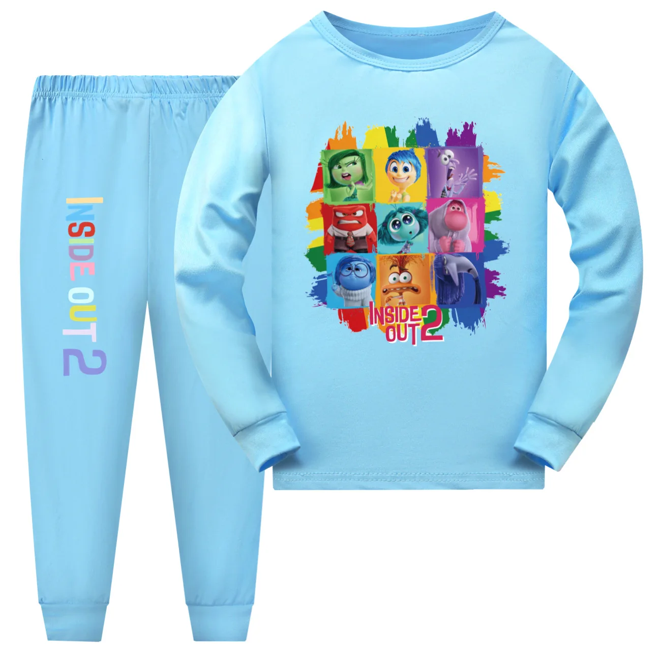 Inside Out 2 Clothes Children Pijama Set Baby Girls Long Sleeve Pajama Sets Toddler Boys Nightwear Kids Cute JOY SADNESS Pyjamas