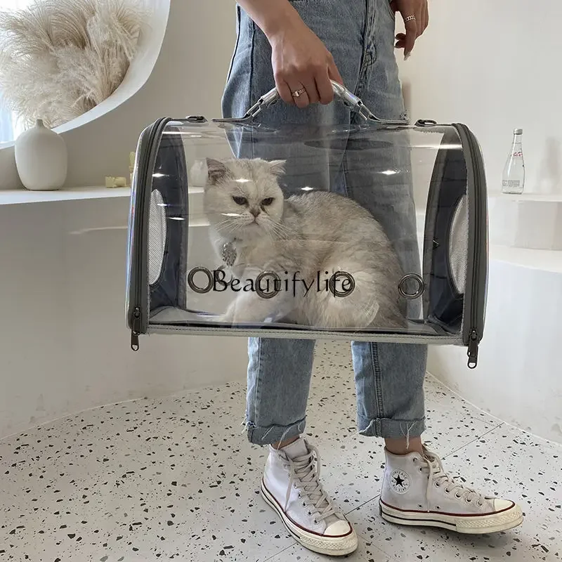 

Y Cat Bag Portable Clear Shoulder Bag Pet Diaper Bag Portable Crossbody Travel Space Capsule Cat