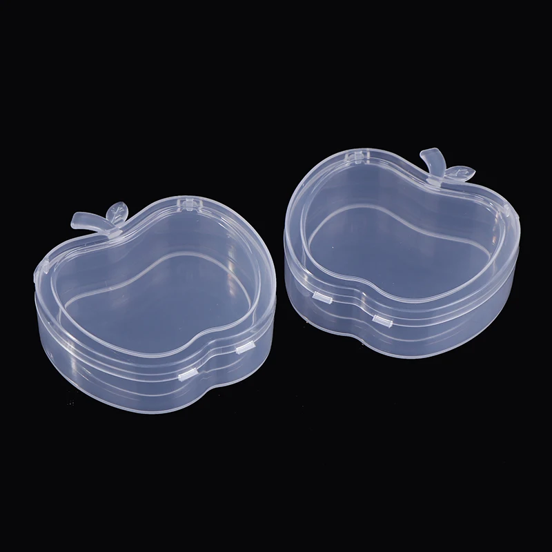 Caja de almacenamiento de PP, Mini contenedor de caja de plástico transparente, caja de embalaje con forma de fruta para joyería, cuentas, artículos pequeños, 5 uds./10 Uds.