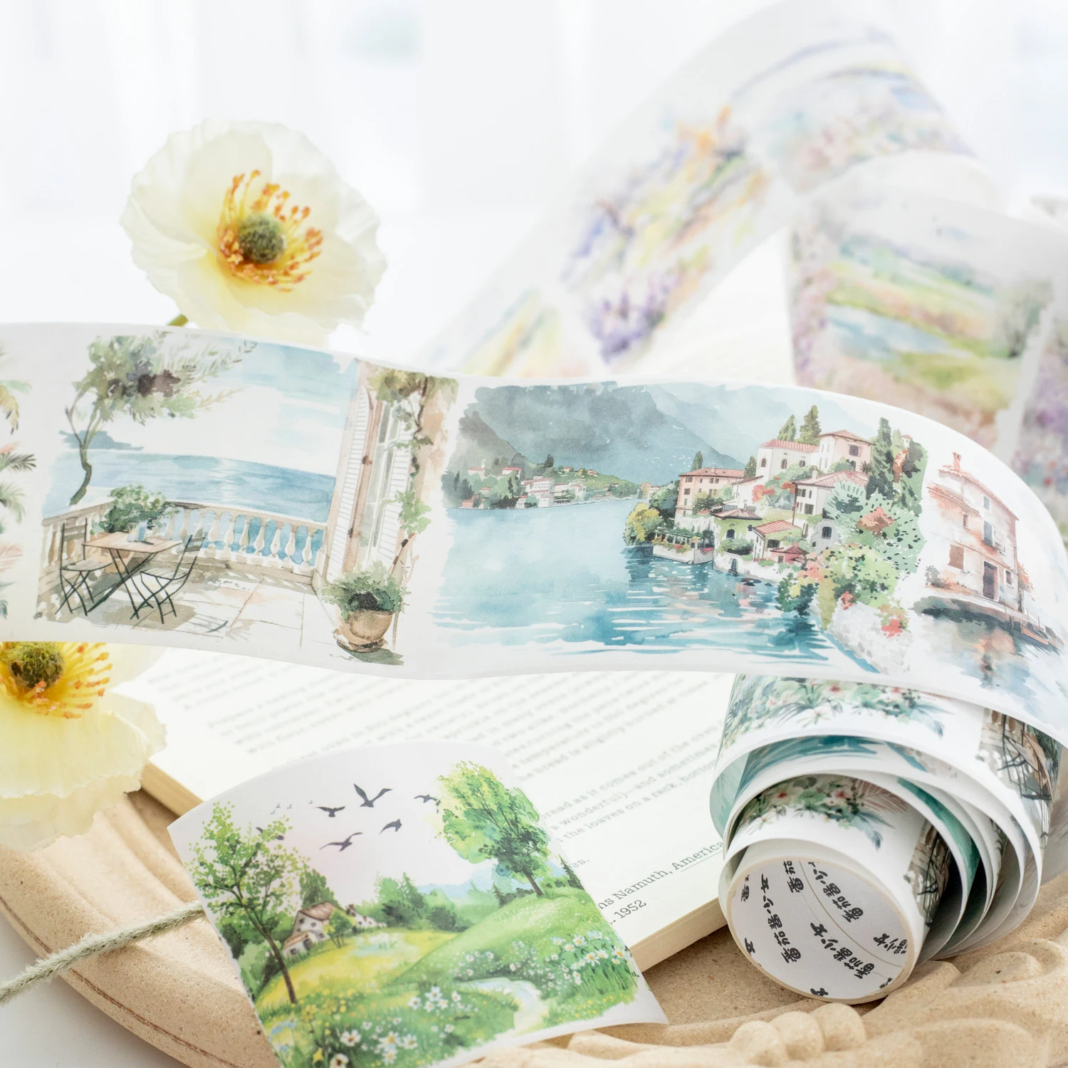 65mm*200cm Walk in The Woods Series Vintage Plant Landscaping Washi Tape Creative DIY Journal Material Collage Stationery