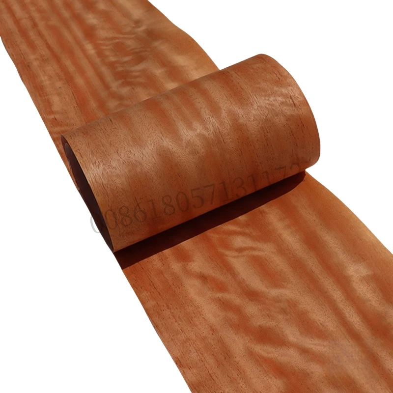 Custom Natural Persian Figured Wood Veneer,about 20x250cm, 0.25mm thick, for Furniture & DIY Woodworking,Warm Orange