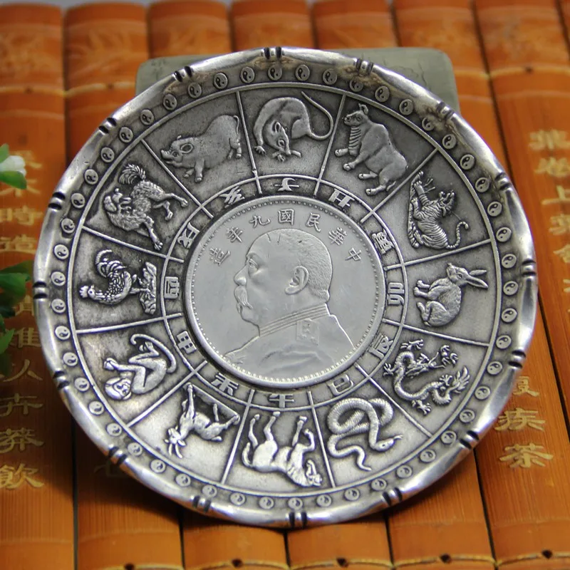 干支元ブラシ洗濯機,アンティーク学習用品,ヴィンテージの苦しめられた白い銅の工芸品,装飾品,収集品